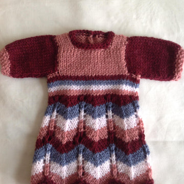 Multi colour dress, bolero, bag for 18" doll