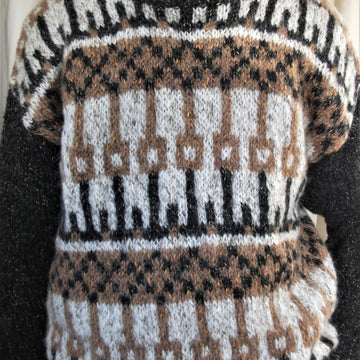 "Mood Scandi" Unisex Colour-Work Sweater with Polo Neck
