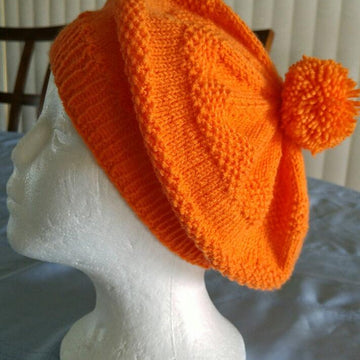 Textured Striped Beret