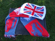 Mini car and Union Jack scarf
