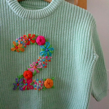 Floral Numbers Baby Cardigan