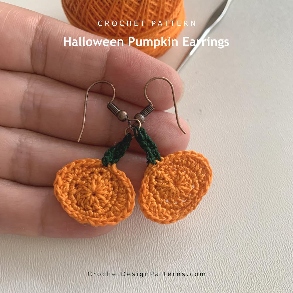 Halloween Pumpkin Earrings Crochet PatternHalloween Pumpkin Earrings Crochet Pattern