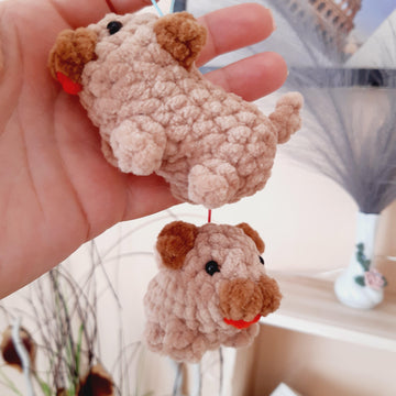 Crochet Pattern Mini Dog Plushie, Car Decor, Keychain pattern