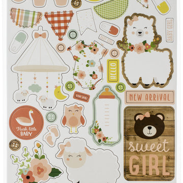 Echo Park Paper Baby Girl Chipboard 6"X13" - Accents