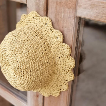 Raffia summer panama hat for adults and kids crochet pattern H1