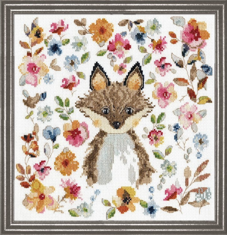 Design Works Fox Cross Stitch Kit - 25.5cm x 25.5cm