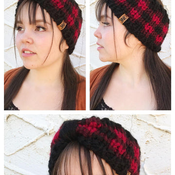 Plaid Bow Ear Warmer