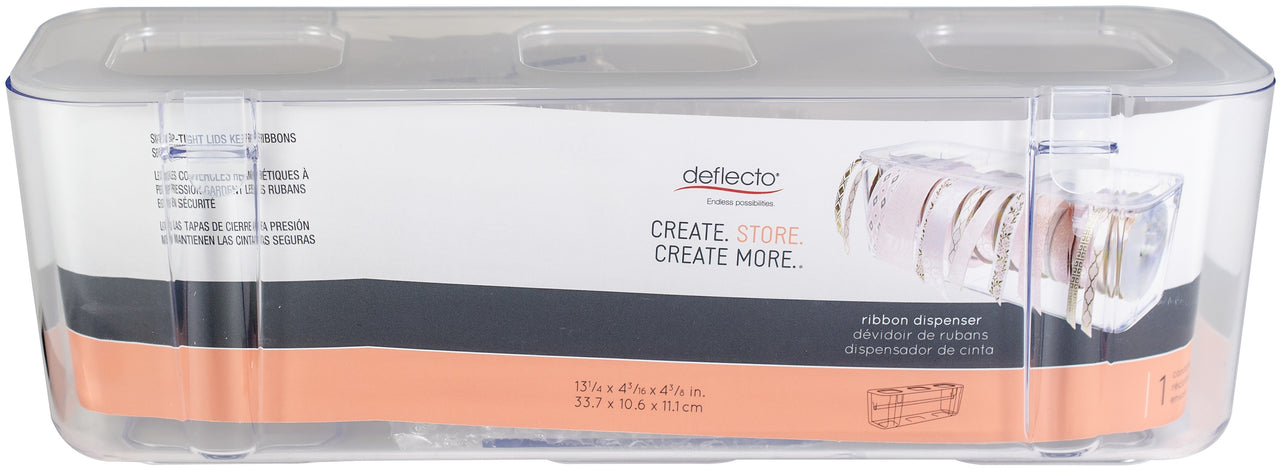 Deflecto Acrylic Ribbon Dispenser - Clear, 13.3"Wx4.4"Hx4.2"D
