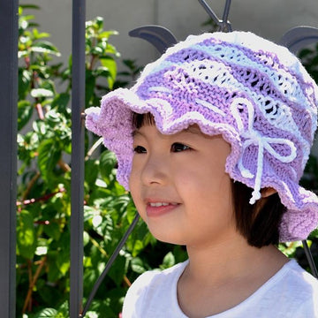 Purple Wave Cotton Sun Hat