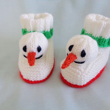 Snowman and Reindeer Baby Booties