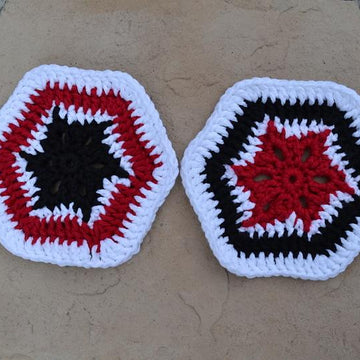 Stained Glass Flower Hexagon Motif