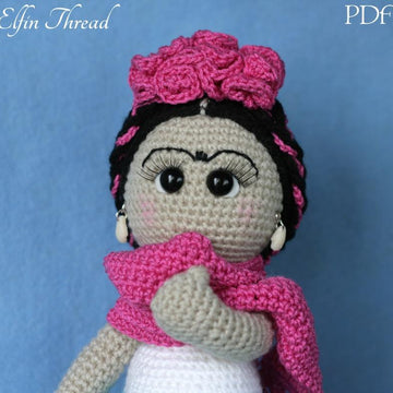 Friducha in Tehuana Dress Amigurumi Doll