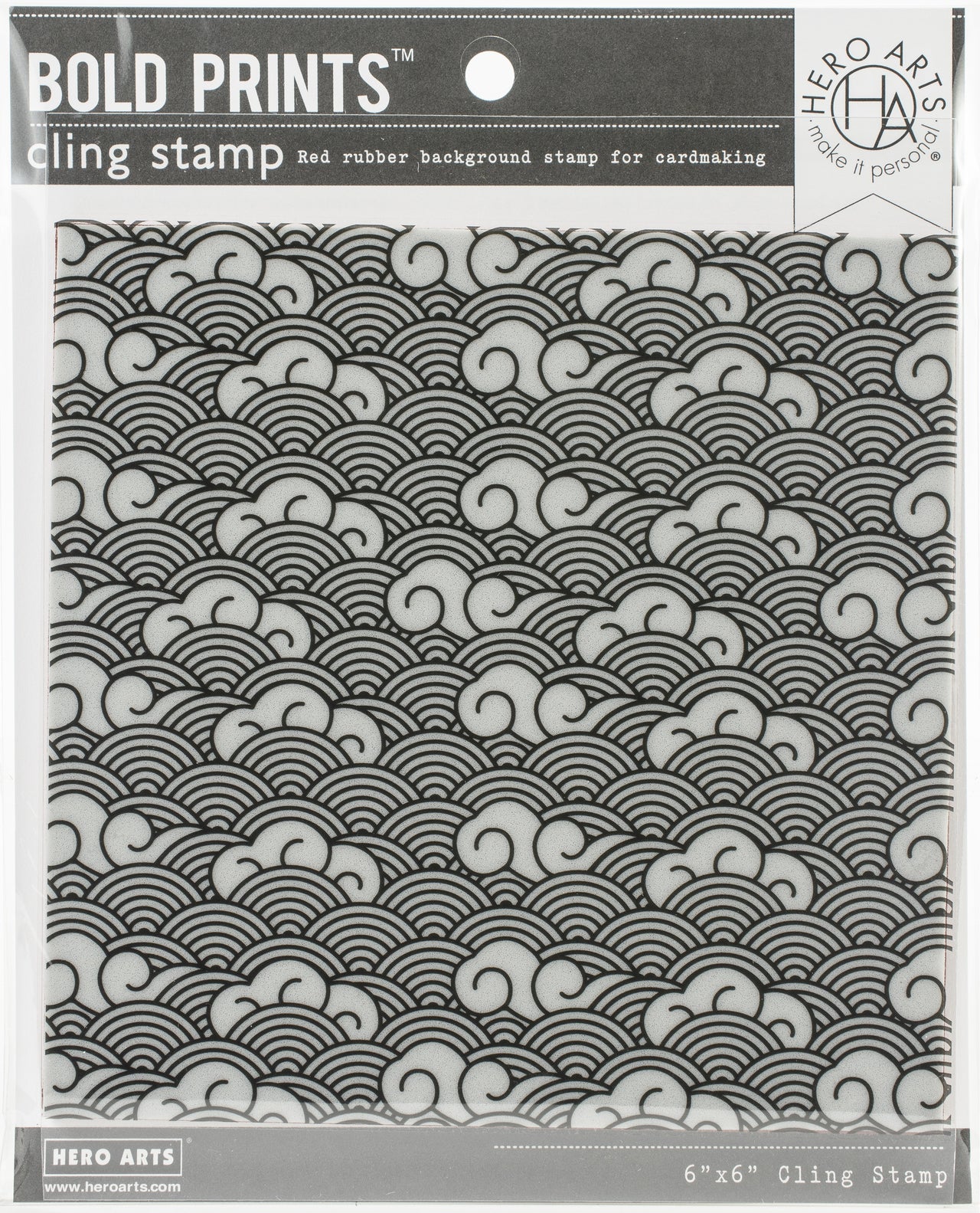 Hero Arts Cling Stamps 6"X6" - Waves & Clouds Bold Prints