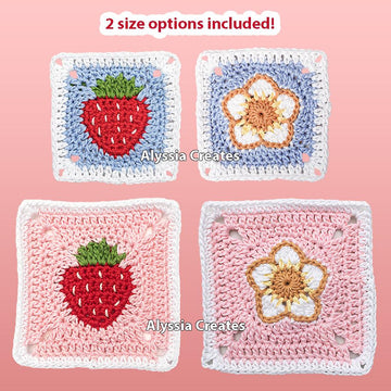 Strawberry Themed Granny Squares