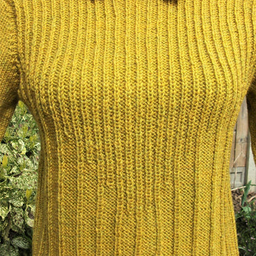 Ribbed Sweater with Collar