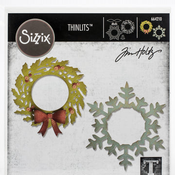 Sizzix Thinlits Dies By Tim Holtz - Wreath & Snowflake