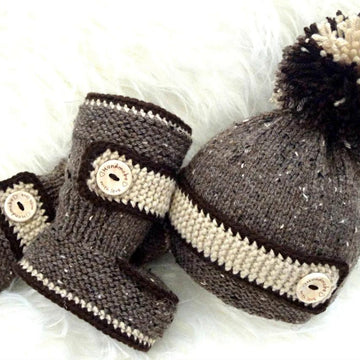 Baby Boy Set Knitted Baby Hat Baby Shoes
