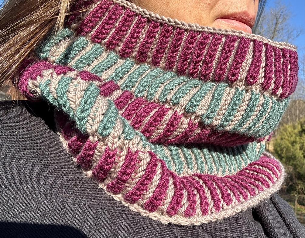 Colorblock Brioche Cowl