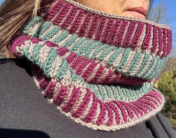 Colorblock Brioche Cowl