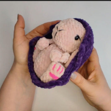 Soft Cradle Bunnies Bundle, Realistic Rabbit, Baby Bunnies In A Crib, Rabbit In Cradle