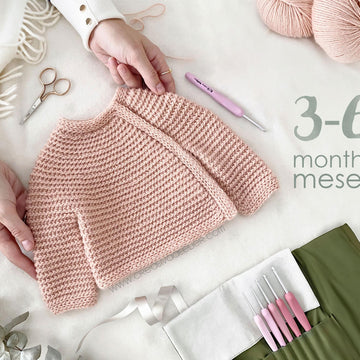 Size 3-6 months -CUDDLES Crochet Baby Sweater
