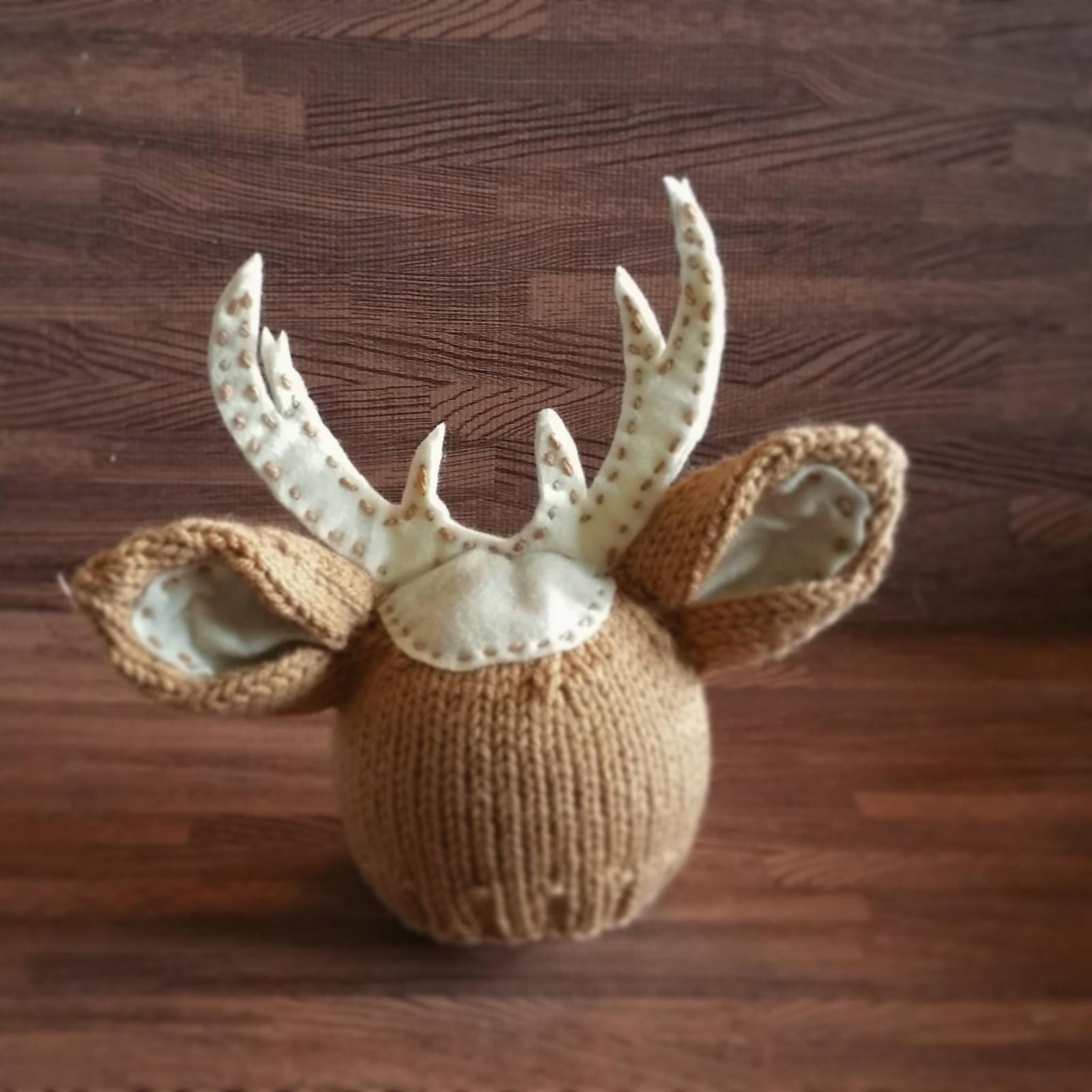 Deer Beanie with Felt Antlers
