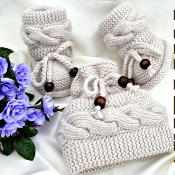 Knitting Baby Set Baby Boy Baby Girl Baby Shoes and Hat