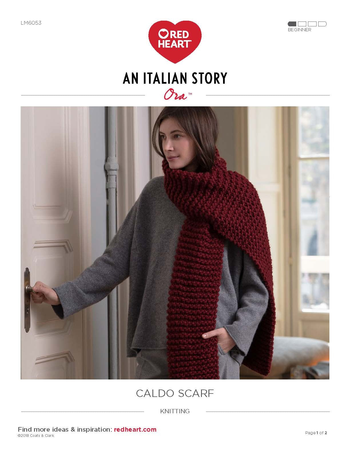 Caldo Scarf in Red Heart Ora - LM6053 - Downloadable PDF