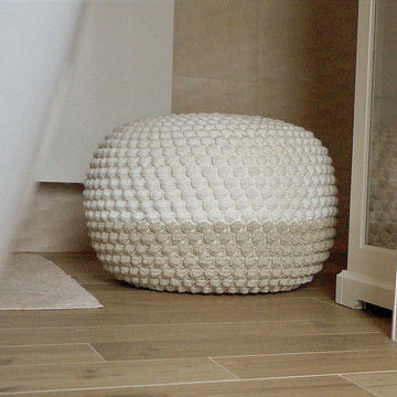 Double Colour Crochet Bean Bag Ottoman Pouf
