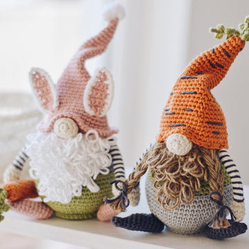 Two Easter Gnomes with a Carrot Crochet Pattern