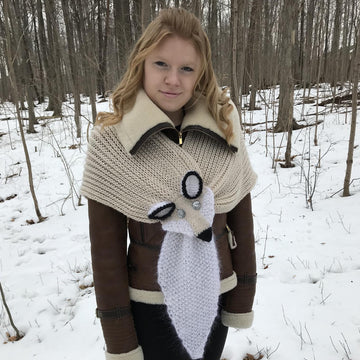 White Fox Long Scarf