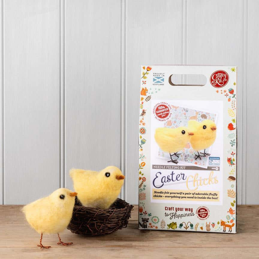 The Crafty Kit Company Easter Chicks Needle Felting Kit - 10cm