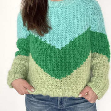 Chevron Raglan Pullover