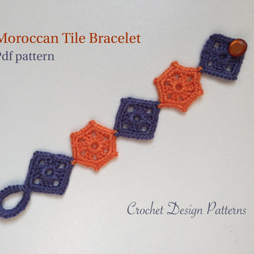 Crochet Moroccan Tile Bracelet -pdf pattern-