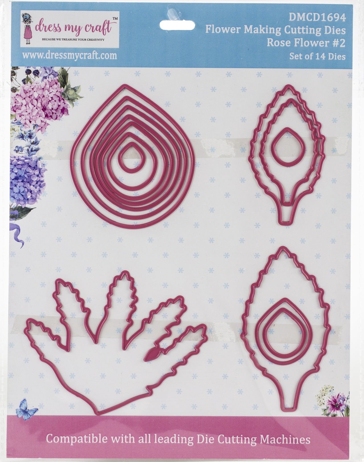 Dress My Craft Dies - Rose Flower #2 .35" To 3.15"