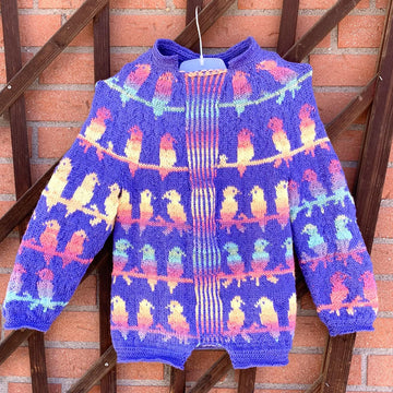 Coat with parrots