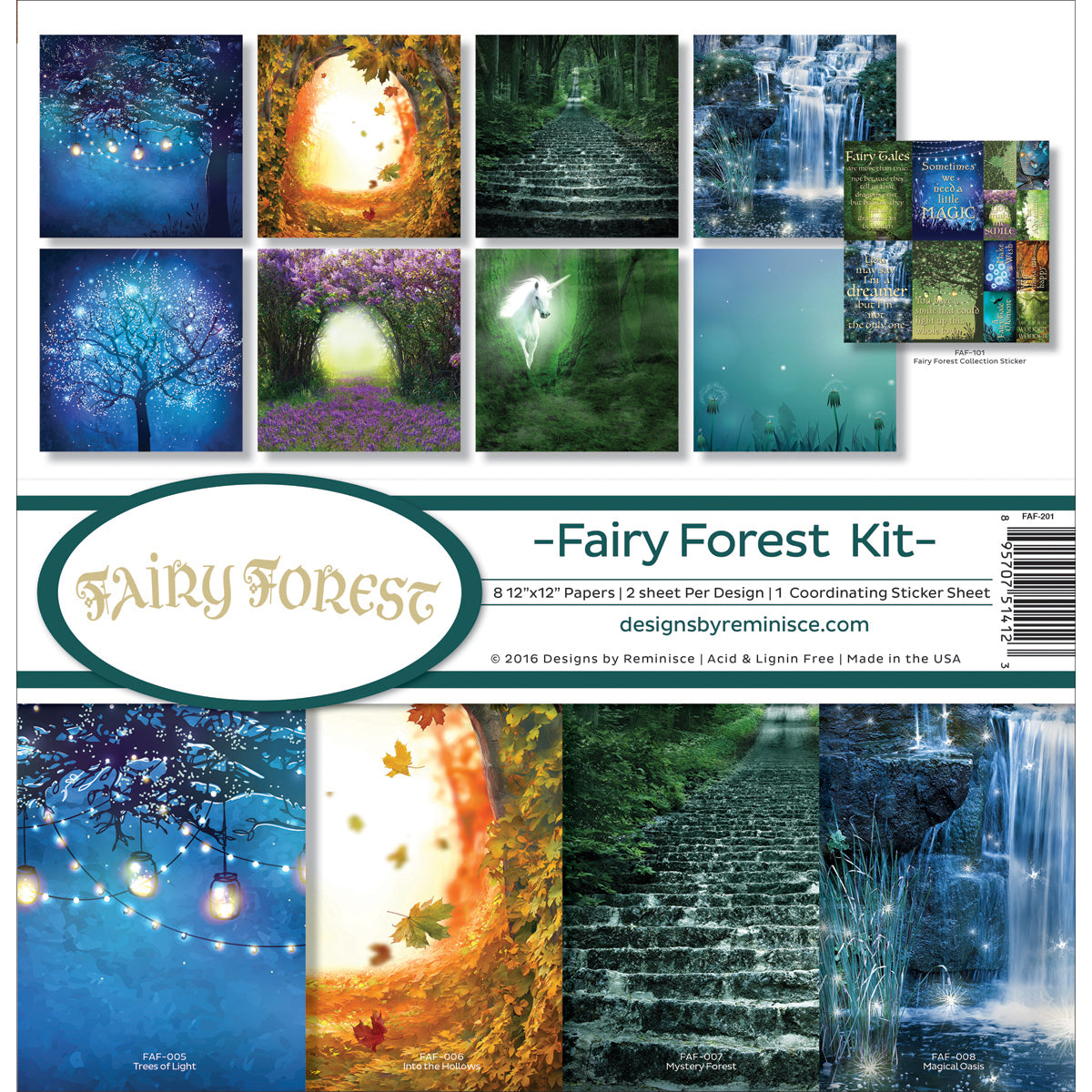 Reminisce Collection Kit 12"X12" - Fairy Forest W/Fireflies & Unicorn