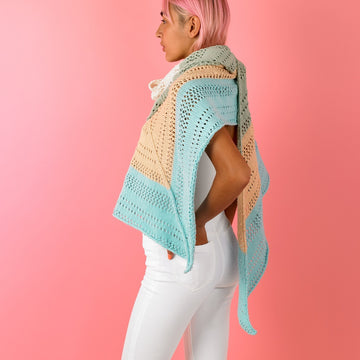 Lollipop Lace Shawl - Free Knitting Pattern For Women in Paintbox Yarns Cotton DK