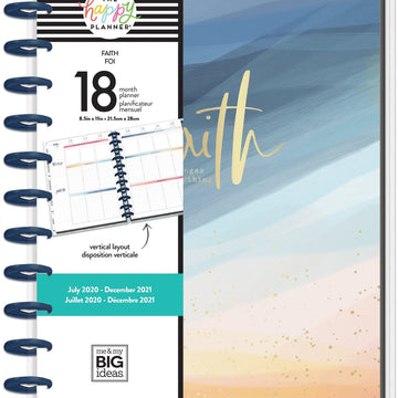 Happy Planner 18-Month Dated Big Planner 8.25"X11.5" - Happy & Kind, July 2020-Dec