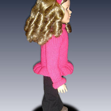 Ruffle edged sweater fits My Twinn, 23 inch dolls