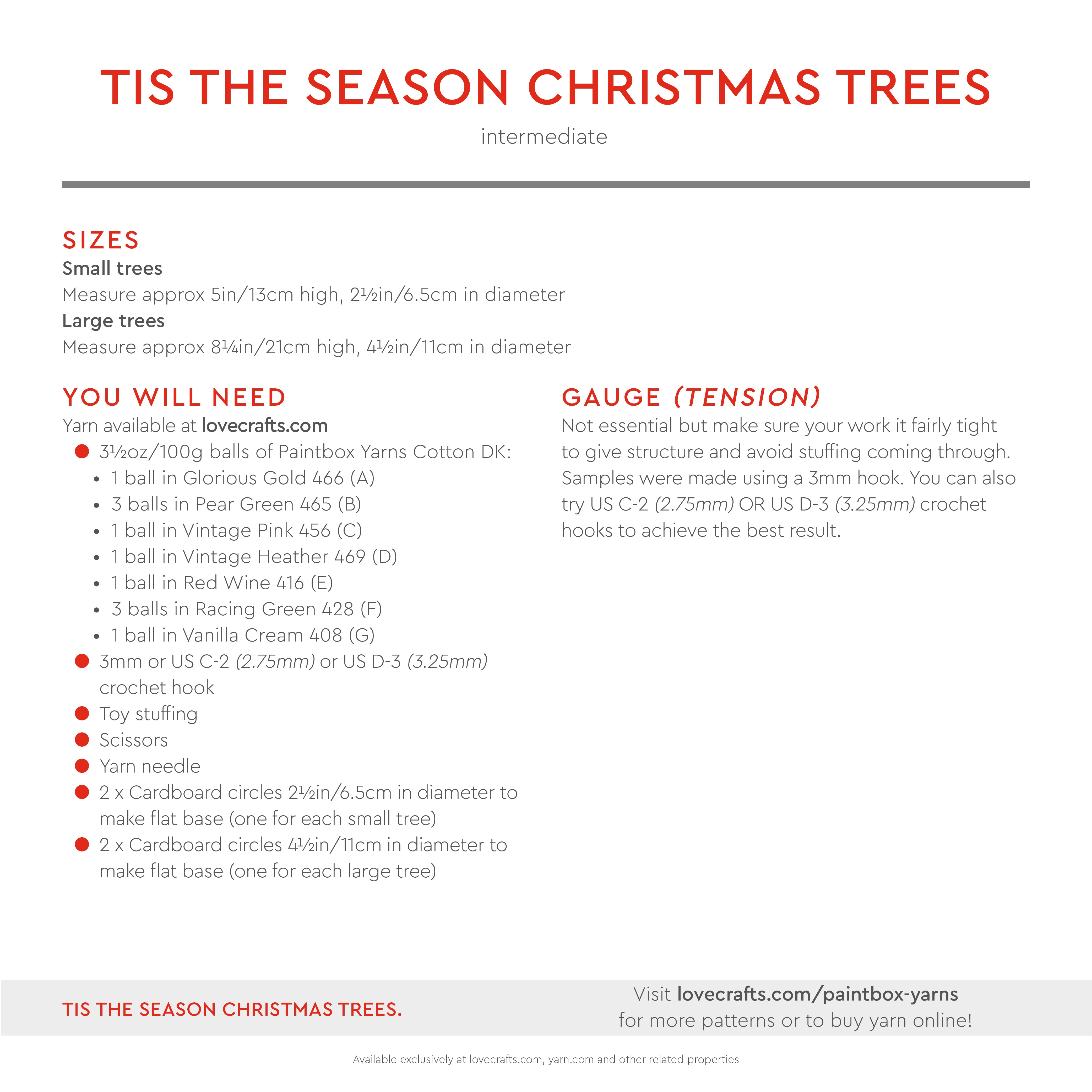 Tis the Season Christmas Trees - Free Christmas Decorations Crochet Pattern in Paintbox Yarns Cotton DK