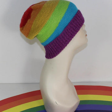 Rainbow 4Ply Slouch Hat Circular