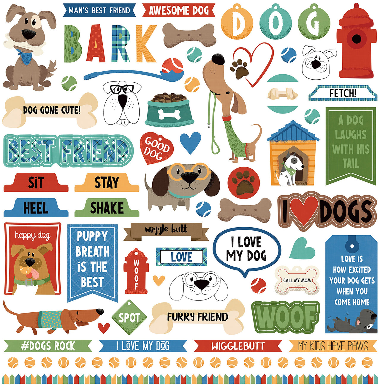 Photoplay Paper Fetch Stickers 12"X12" - Elements