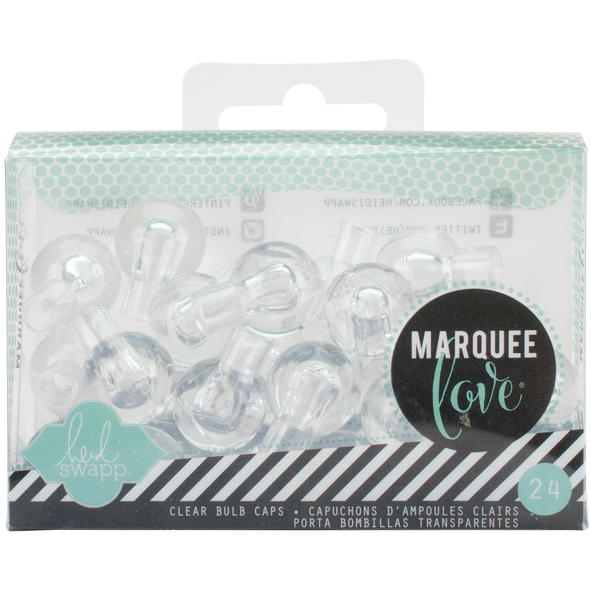 American Crafts Heidi Swapp Marquee Love Bulb Caps .75" 24/Pkg - Clear