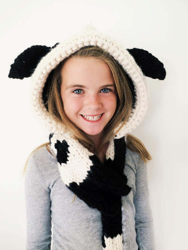 Caldwell the Cow Hooded Scarf