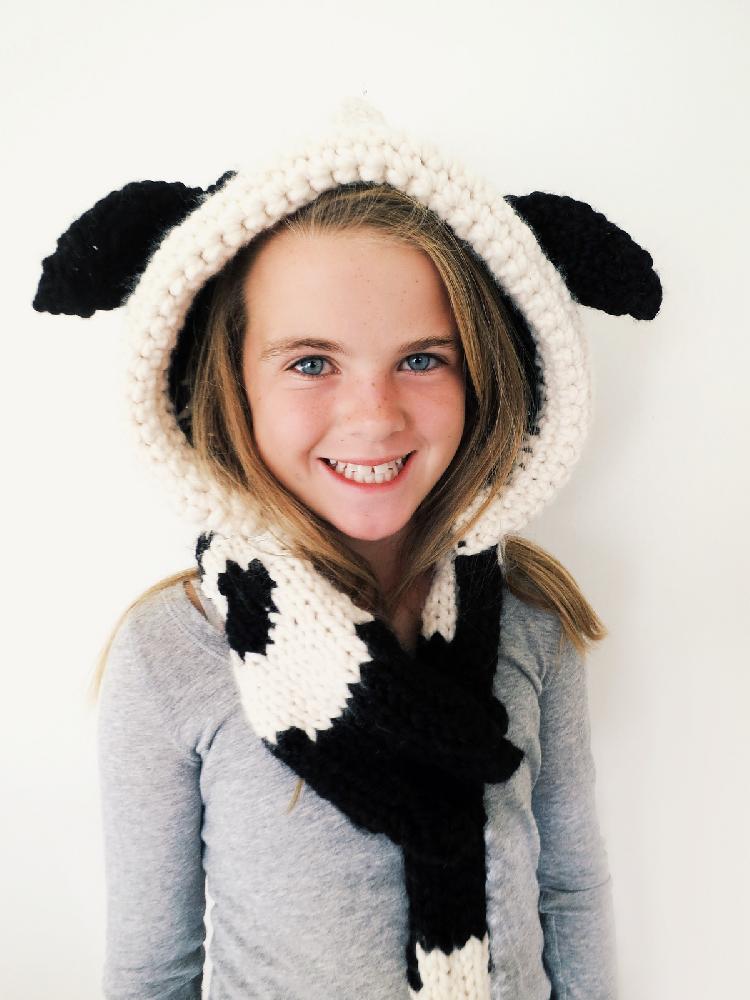 Caldwell the Cow Hooded Scarf