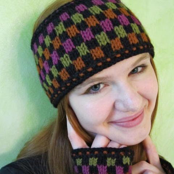 Tiles Fingerless Gloves and Headband