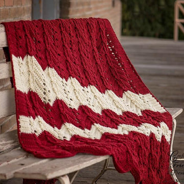 Classic Cable Chevron Afghan
