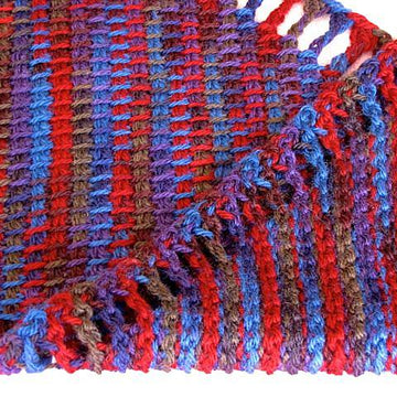 Four Peaks Scarf: Tunisian on the Bias