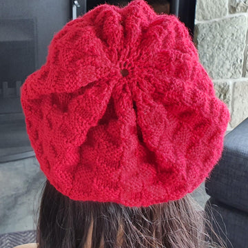 Audrey - 8ply block stitch slouchy beanie, sizes 2 years to lady